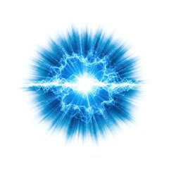 Obraz premium Abstract energy sphere with glowing blue light and particle effects