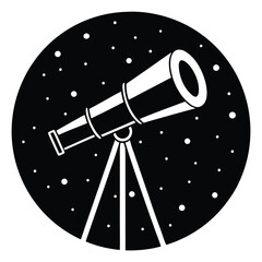 telescope night Silhouette Icon Vector Art
