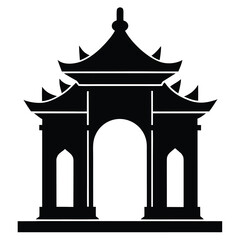 temple gate Silhouette Icon Vector Art