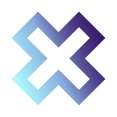 Obraz premium Gradient Double Line X Mark Illustration