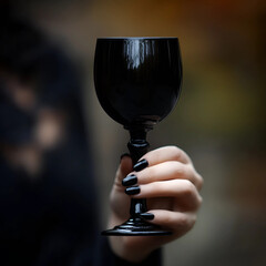 black wine glass halloween