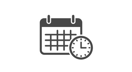 Calendar and clock icon for scheduling appointments and time management.