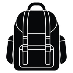 travel backpack Silhouette Icon Vector Art