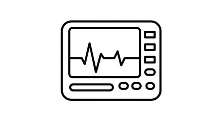 ECG monitor icon showing heartbeat line medical device.