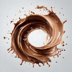 chocolate liquid splash isolated on transparent white background