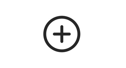 Obraz premium Plus sign in circle icon for adding new items or positive actions.