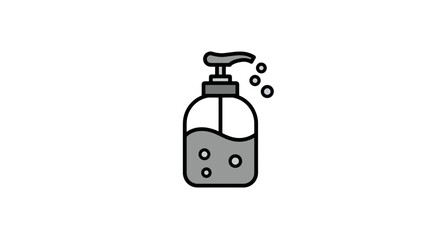 Obraz premium Liquid soap dispenser icon with bubbles hygiene and cleanliness symbol.