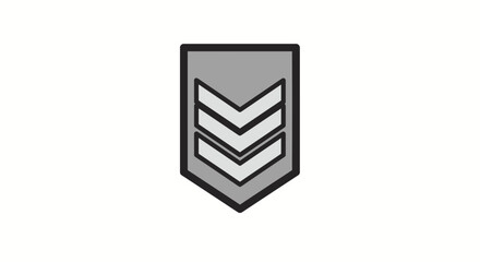 Military rank insignia with three chevrons symbolizing sergeant or noncommissioned officer.