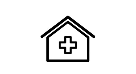 Simple outline icon of a hospital or medical building.