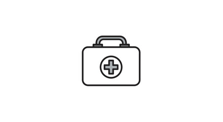 First Aid Kit Icon Medical Emergency Healthcare Assistance Symbol.