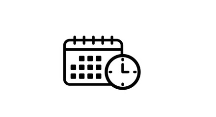 Calendar and Clock Icon for Scheduling and Time Management.