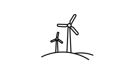 Wind Turbines Generating Clean Energy on a Hill Representing Renewable Power.