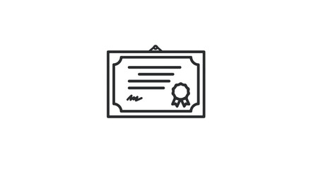 Certificate or diploma icon representing achievement and official recognition.