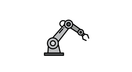 Industrial Robotic Arm Icon for Automation and Technology.