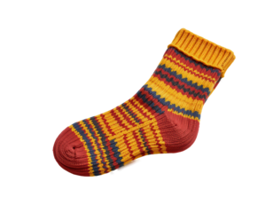 Vibrant Striped Sock in Orange and Yellow Colors for Cozy Comfort