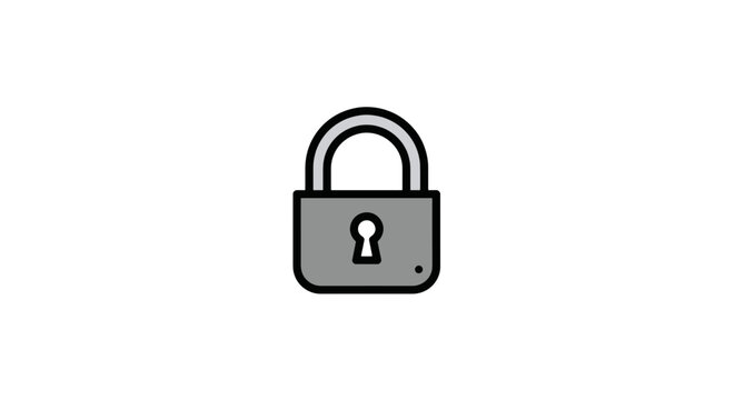 Simple grey padlock icon representing security and privacy.
