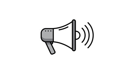Megaphone icon for public announcement and communication message.