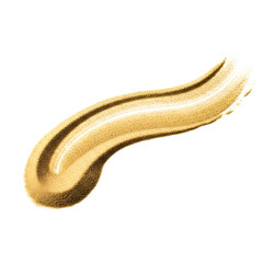 Obraz premium Abstract golden swirl brush stroke isolated on transparent background
