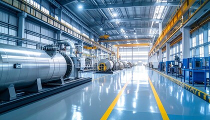 Obraz premium Modern Steel Production Facility Using Hydrogen for Green Energy