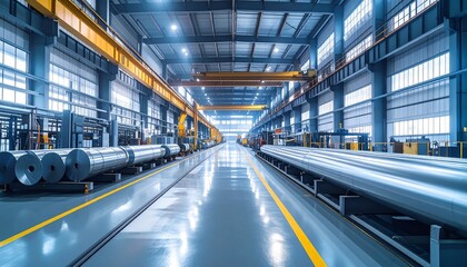 Fototapeta premium Modern Steel Production Facility Using Hydrogen for Green Energy