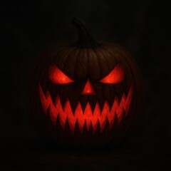 Naklejka premium Glowing evil Jack-o'-lantern