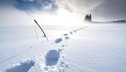 Footprints in the Snow - A Winter Landscape Journey.
