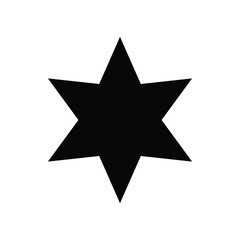  Seven-pointed star icon – bold black heptagram symbol on white background for mysticism, unity, heraldry, flags, and cultural design
