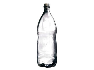 Transparent plastic bottle filled with liquid on black background, Isolated On Transparent Background, Png