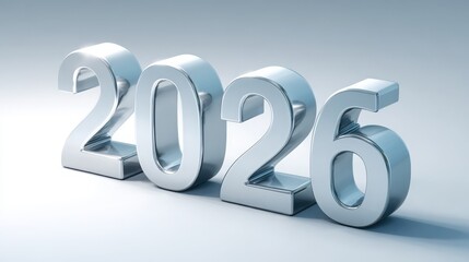 Metallic 3D Numbers 2026