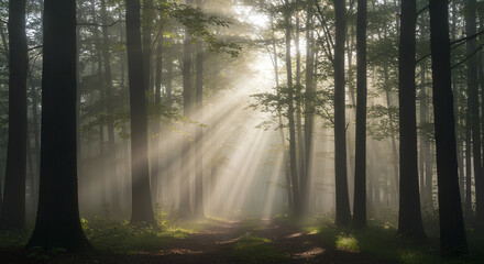 Obraz premium morning in the forest