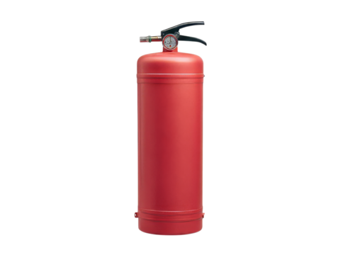 Red fire extinguisher safety equipment emergency preparedness, Isolated On Transparent Background, Png