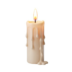 Candle isolated on transparent background, a source of light, warmth, and a symbol of hope