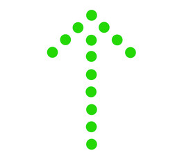 dot green arrow icon isolated on white background