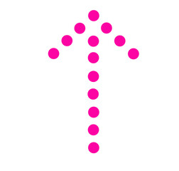 dot pink arrow icon isolated on white background