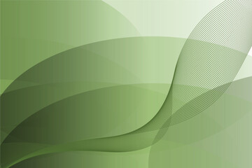Vector art of abstract green wavy lines and shapes with a gradient background, representing flow and movement in a modern design