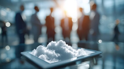 It experts collaborating on cloud technology standards in modern office informal environment team huddle professional setting