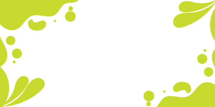 Vector art of abstract lime green organic shapes and dots on a, creating a fresh and lively composition with a playful and natural feel, ideal for branding
