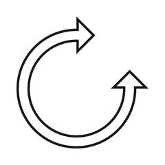 Hollow Three Quarter Circle Double Arrow