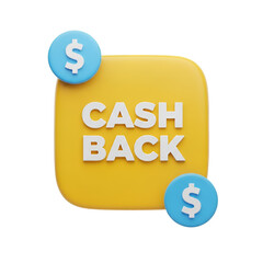 3d render of a cash back icon isolated on transparent background for financial promotion