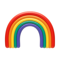 Fototapeta premium colourful 3D render rainbow arc. Isolated on transparent background, png