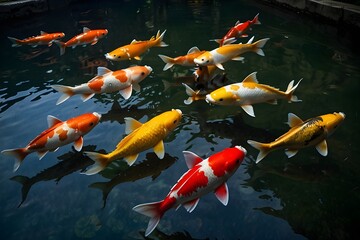 koi fish in a pond