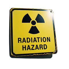 Fototapeta premium Radiation hazard sign against a transparent background