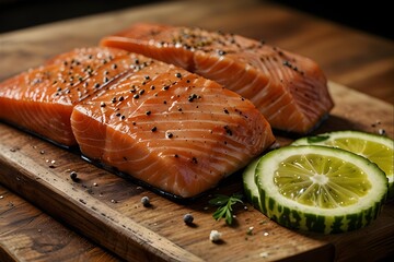 fresh salmon steak