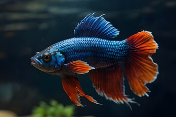 tropical fish swimming in aquarium