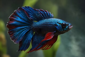 peacock feather on a green background