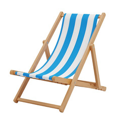 Beach chair isolated on transparent background, a symbol of relaxation and summer vacation