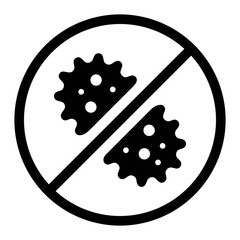 Antibacterial icon symbolizing germ protection and disinfection. Represents hygiene, sterilization, and medical-grade cleanliness.