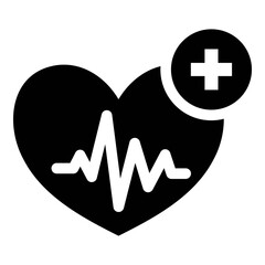 Heart with medical cross icon symbolizing emergency aid, healthcare, and compassion. Represents wellness and first aid support.