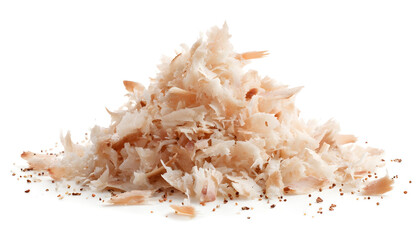 Tasty dried squid shavings isolated on white