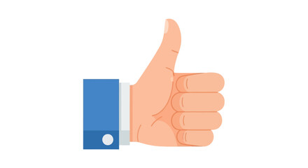 Vector illustration of a human hand gesturing the "thumbs up" sign, indicating approval.